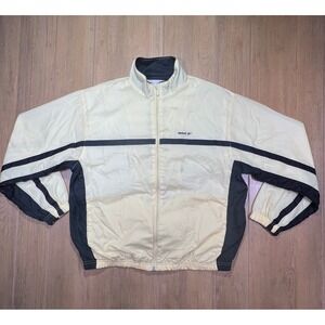 Reebok Vintage Windbreaker Jacket yellow black Colorblock Womens Medium Y2K 90s